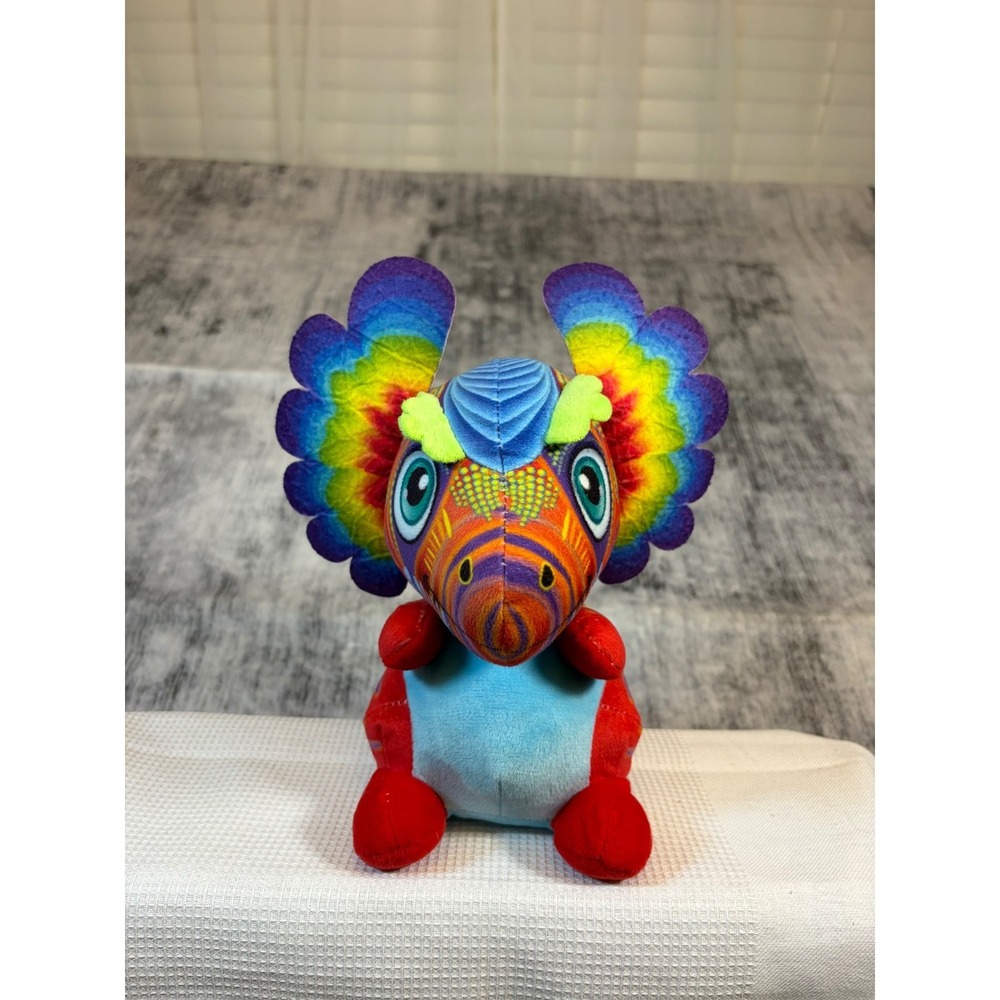Mikro Trading Alebrije Dinosaur Plush Multi-Color Psychedelic Stuffed Animal 8.5